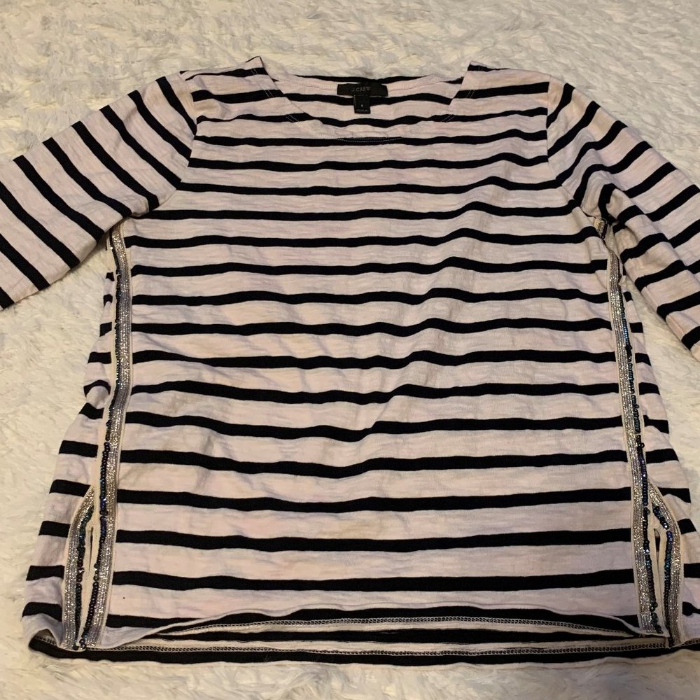 J. Crew Navy/White Shirt Small